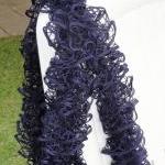 Fishnet Scarf, Navy Lace S..