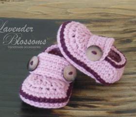 Pink Baby Booties Crochet baby booties baby button loafers