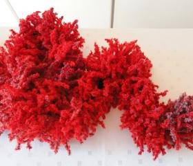 Ruffle Scarf, Hand Knitted. Fuzzy scarf