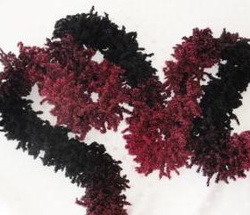 Ruffle Scarf, Hand Knitted. Fuzzy scarf