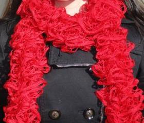 Fishnet Scarf, Red Sashay