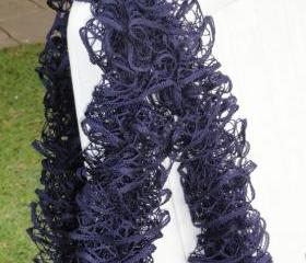 Fishnet Scarf, Navy lace scarf
