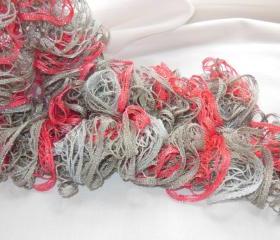 Sparkling Frilly Ruffle Scarf. Knit trendy fashion scarf